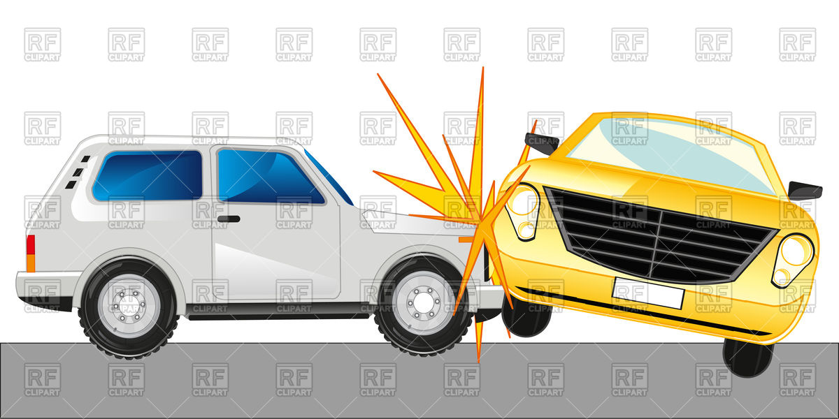 1200x600 The Collision Two Cars Royalty Free Vector Clip Art Image