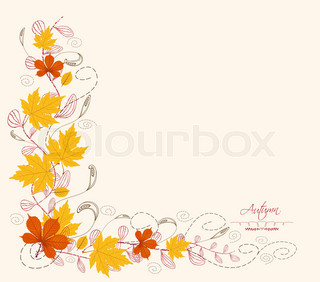320x282 Seamless Border With Different Autumn Leaves On White Background