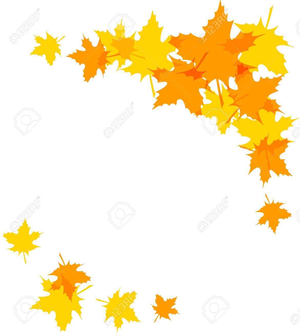 1171x1300 Autumn Leaves Decorative Borders Isolated On White. Clip Art