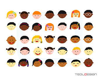 340x270 Cute Baby And Children Faces Digital Clipart Clip Art