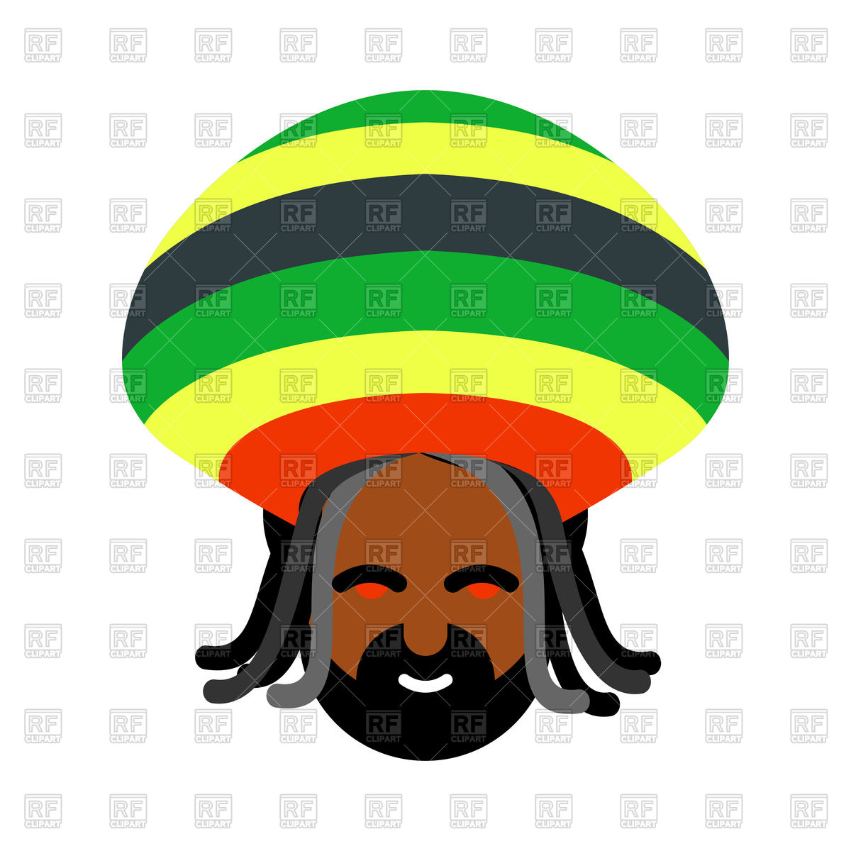 1200x1200 Rastaman Avatar. Rasta Cap And Dreadlocks. Royalty Free Vector