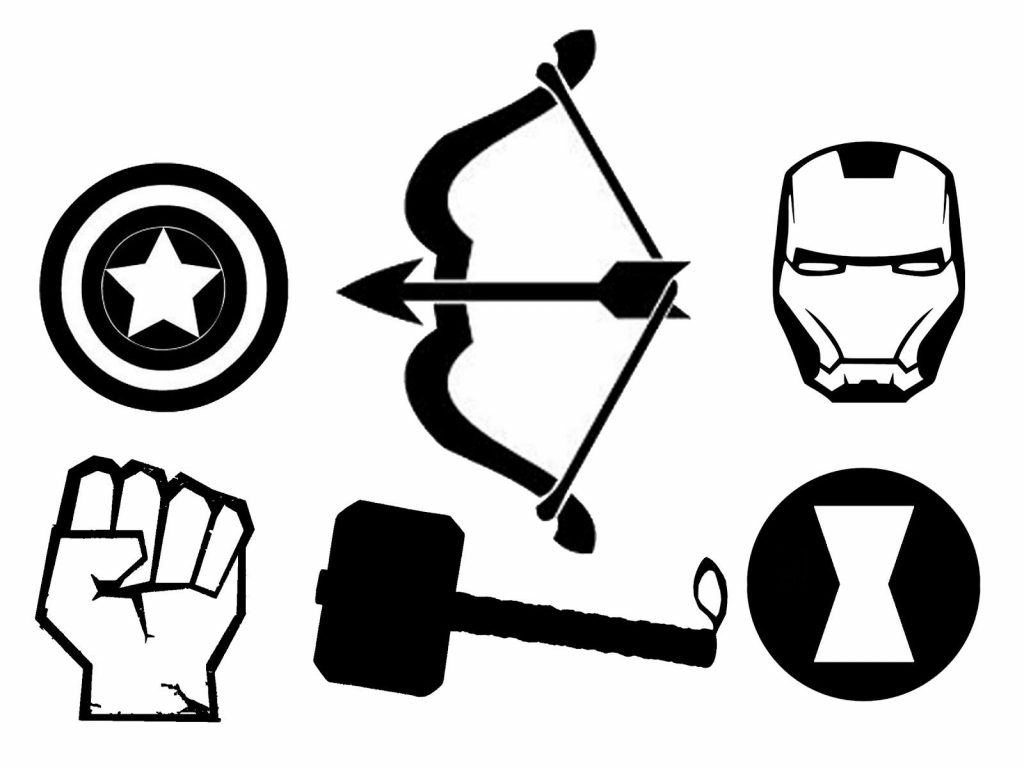 1024x768 Best Avengers Clip Art Black And White Drawing