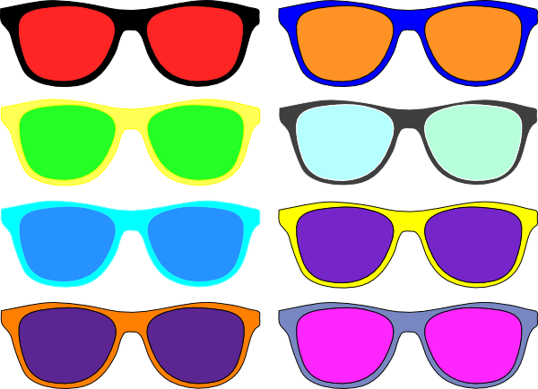 600x434 Colorful Sunglasses Clip Art