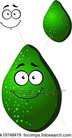 245x470 Clip Art Of Cute Goofy Looking Avocado Fruit K19748419