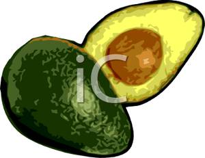 300x231 Free Clipart Image A Halved Avocado
