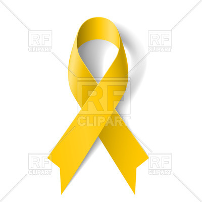 400x400 Yellow Awareness Ribbon On White Background Royalty Free Vector