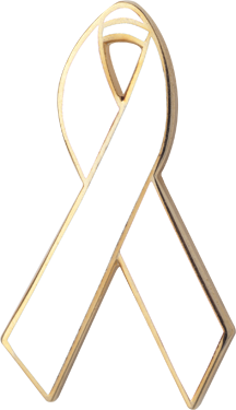 216x375 White Awareness Ribbons Lapel Pins