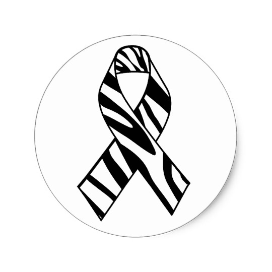 540x540 Black And White Zebra Stripe Awareness Ribbon Classic Round