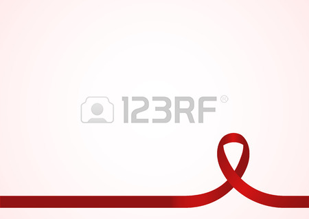 450x318 Red Ribbon For Awareness, Background Template With Copy Space