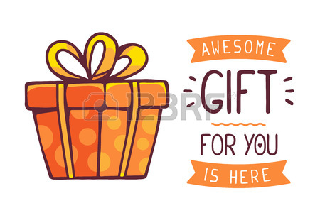 450x300 Illustration Of Great Red Gift Box With Title Awesome Gift