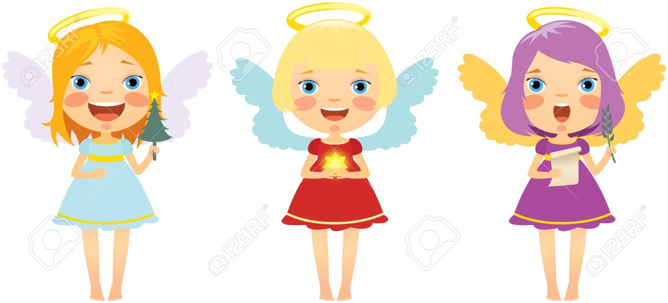 1300x591 Cartoon Christmas Angels Clip Art