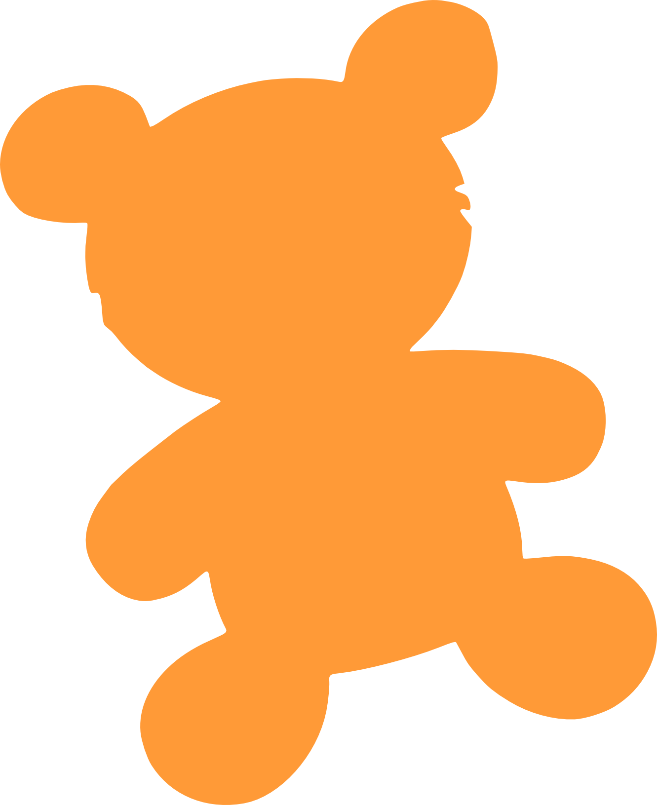 1331x1631 Blank Orange Baby Bear Clipart