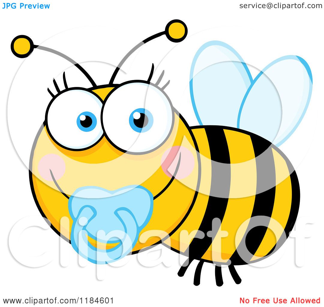 1080x1024 Cartoon Of A Cute Baby Bee With A Pacifier