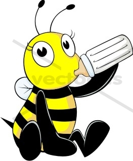 263x320 Baby Bee Drinking Milk In Bottle