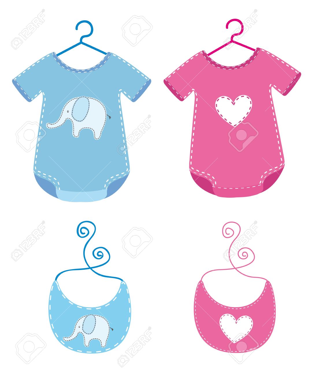 1121x1300 Baby Clothes With Bib Isolated Over White Background. Royalty Free