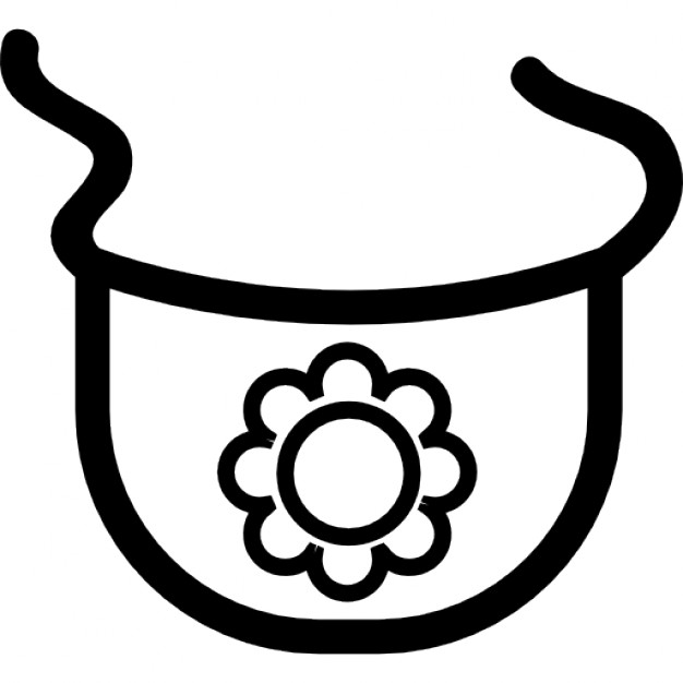626x626 Baby Bib Outline With A Flower Icons Free Download