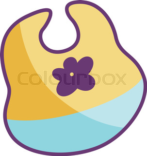 303x320 Baby Bib Vector Sketch Icon Isolated On Background. Hand Drawn