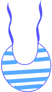 168x299 Blue White Striped Bib Clip Art
