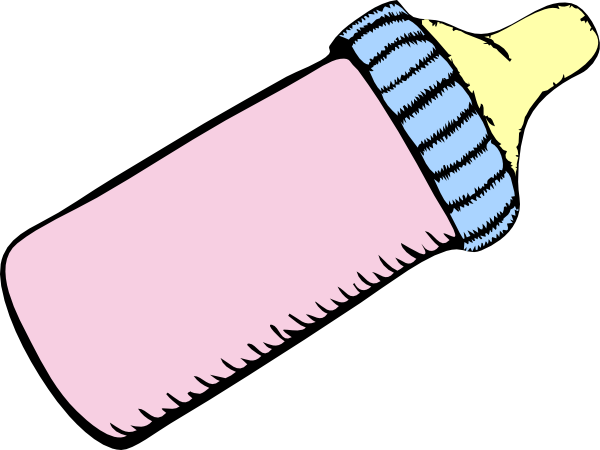 600x450 Baby Pink And Blue Bottle Clip Art