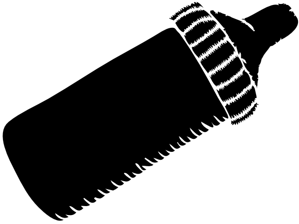 600x450 Baby Bottle Black Clip Art
