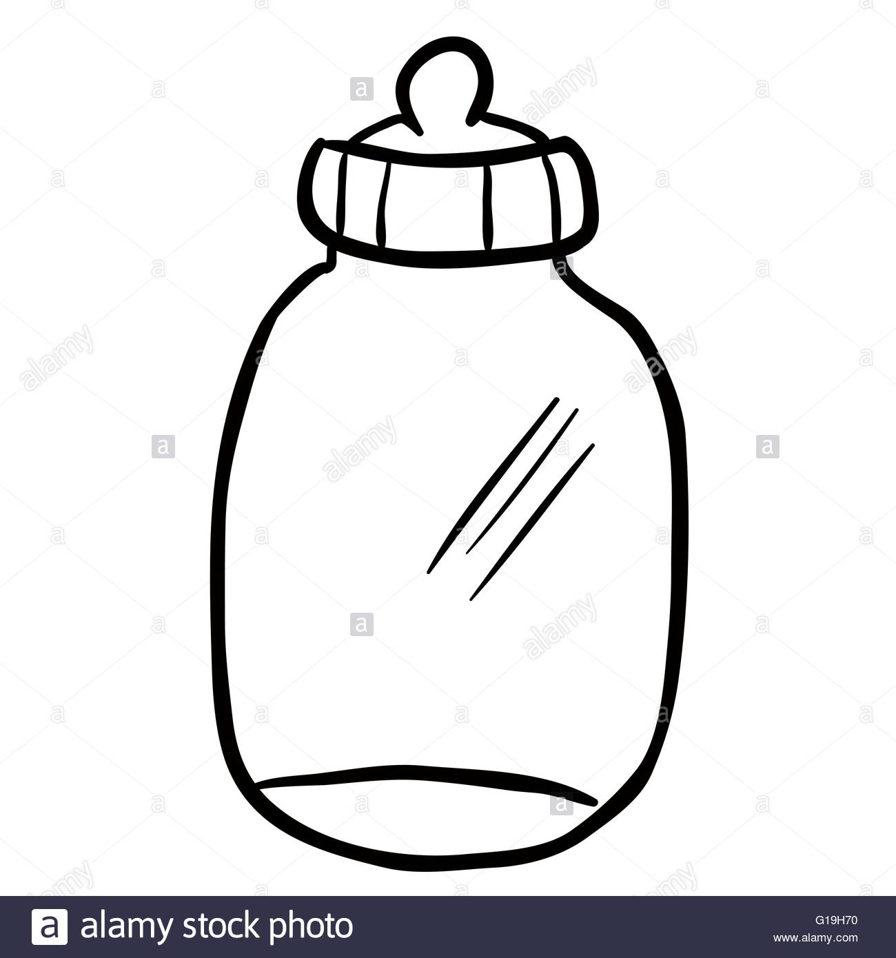 1300x1390 Black And White Baby Bottle Cartoon Stock Vector Art