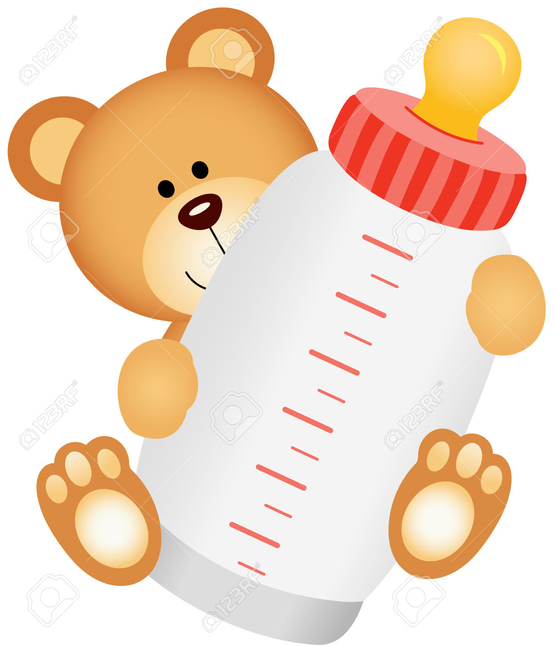1116x1300 Baby Girl Feeding Bear Clipart Collection