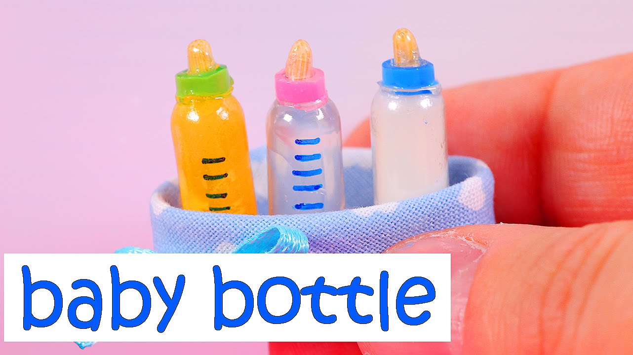 1282x720 Diy Miniature Baby Bottles ~ With Milk, Water, And Orange Juice