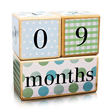 355x355 Premium Solid Wood Milestone Age Blocks Choose