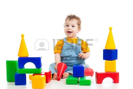 450x300 Little Baby Boy Playing With Building Blocks Stock Photo, Picture