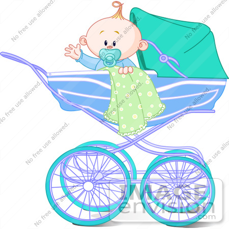 450x450 Clip Art Illustration Of A Waving Baby Boy With A Blanket