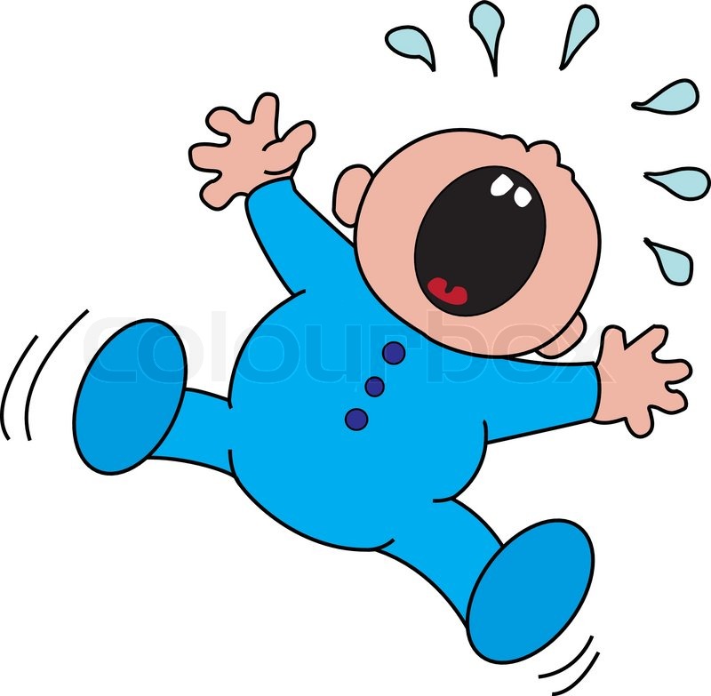 800x783 Crying Baby Boy Over White Stock Vector Colourbox
