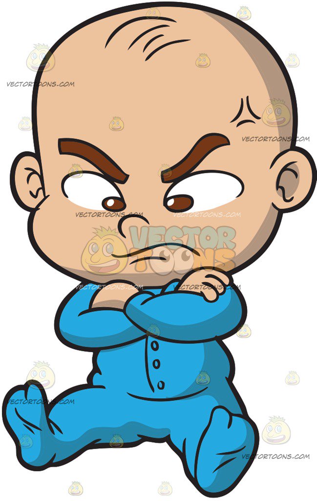 649x1024 An Angry Baby Boy Cartoon Clipart