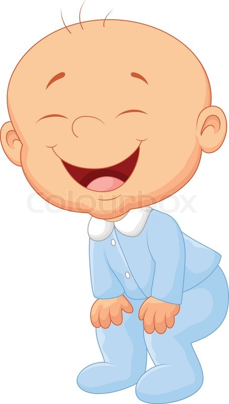 455x800 Vector Illustration Of Baby Boy Cartoon Laughing Stock Vector