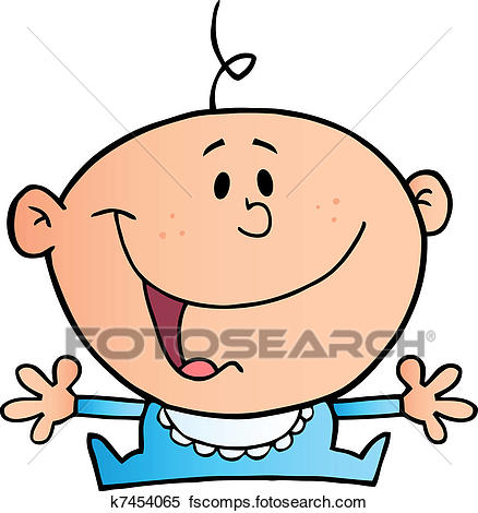 438x470 Clipart Of Happy Baby Boy K7454065