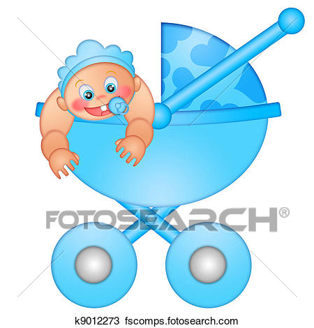 450x470 Drawing Of Baby Boy In Stroller K9012273