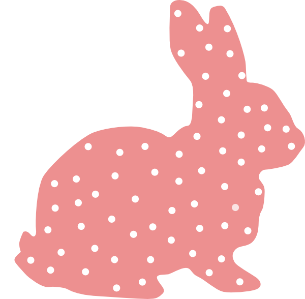 600x588 Pink Bunny Polka Dot Silhouette Clip Art