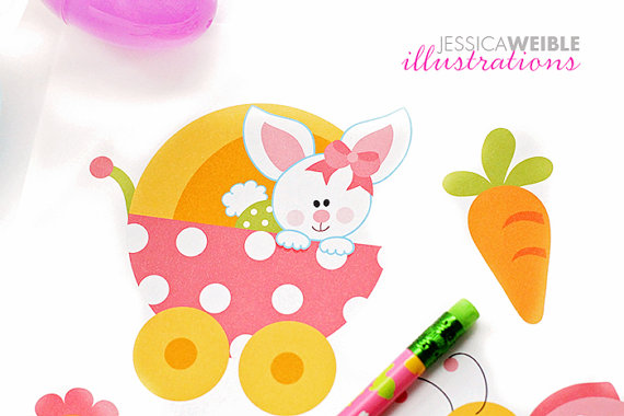 570x380 Baby Bunny Girls Cute Digital Clipart Easter Bunny Clipart