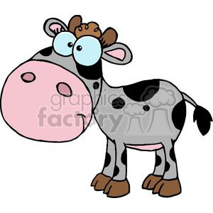 300x300 Royalty Free Cartoon Character Calf Different Color Gray 379384