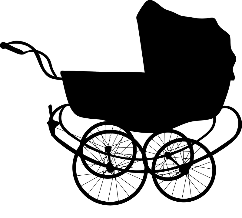799x720 Blue Baby Carriage Clipart Silhouette