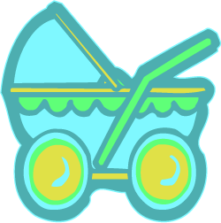 250x252 Babies Clip Art, Baby Pram Carriage Scrapbook Graphic