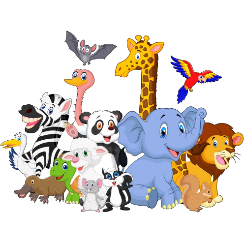 500x500 Cartoon Animal Group Image 9.