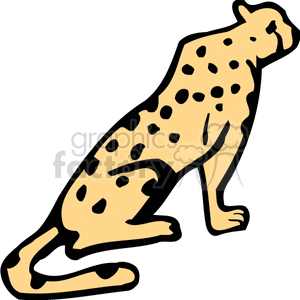300x300 Royalty Free Abstract Cheetah Seated On All Fours 131013 Vector
