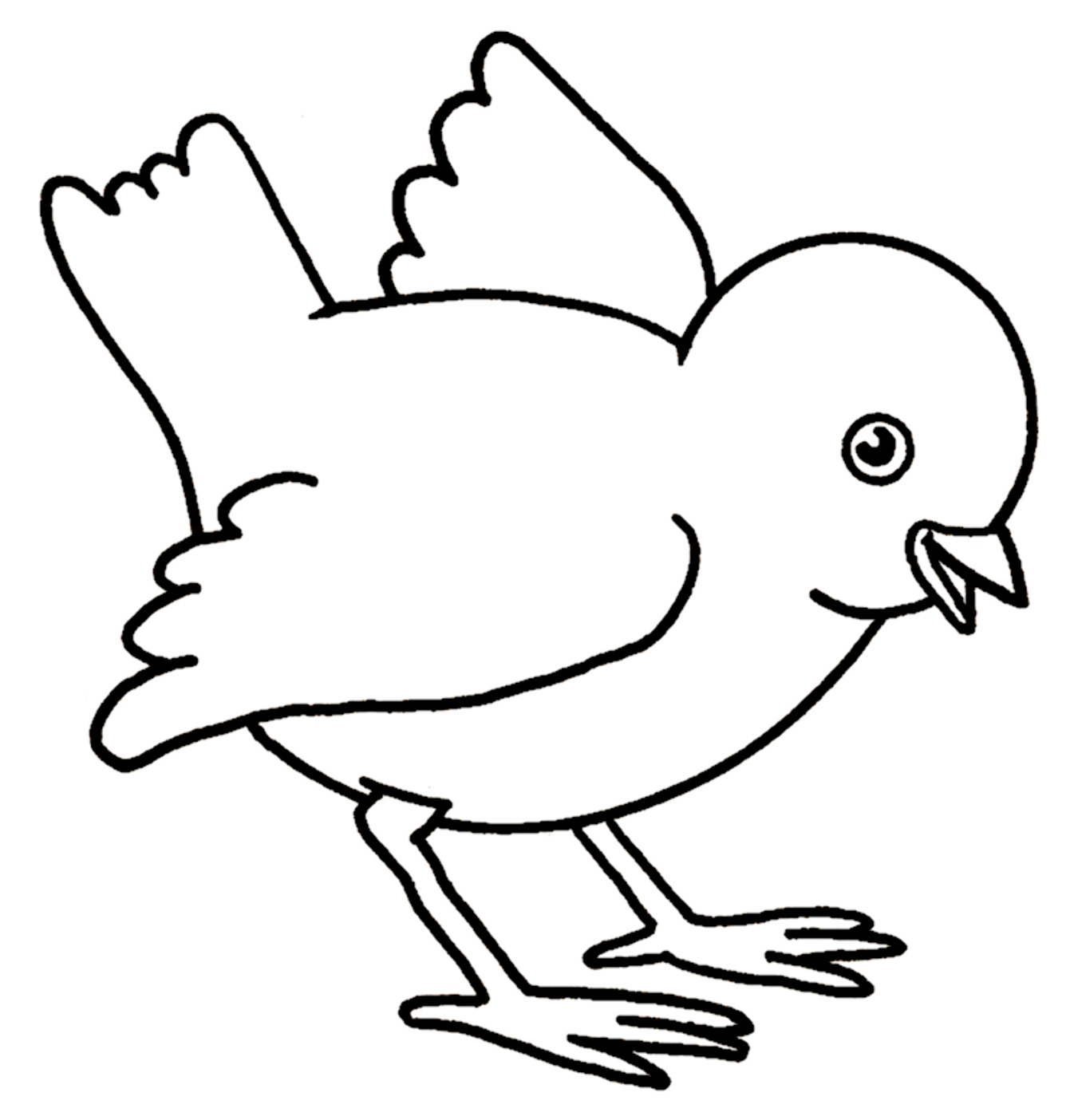 1341x1404 Baby Chicken Clipart Black And White