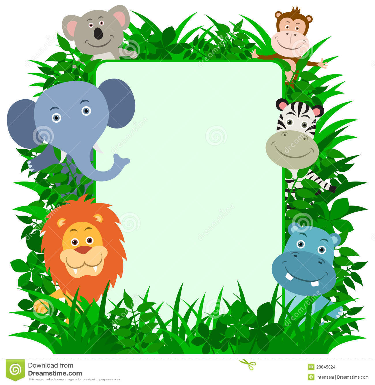 1300x1334 Baby Jungle Borders Clipart
