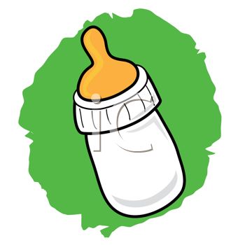 350x350 Picture Of A Small Baby Bottle On A Green Background In A Vector