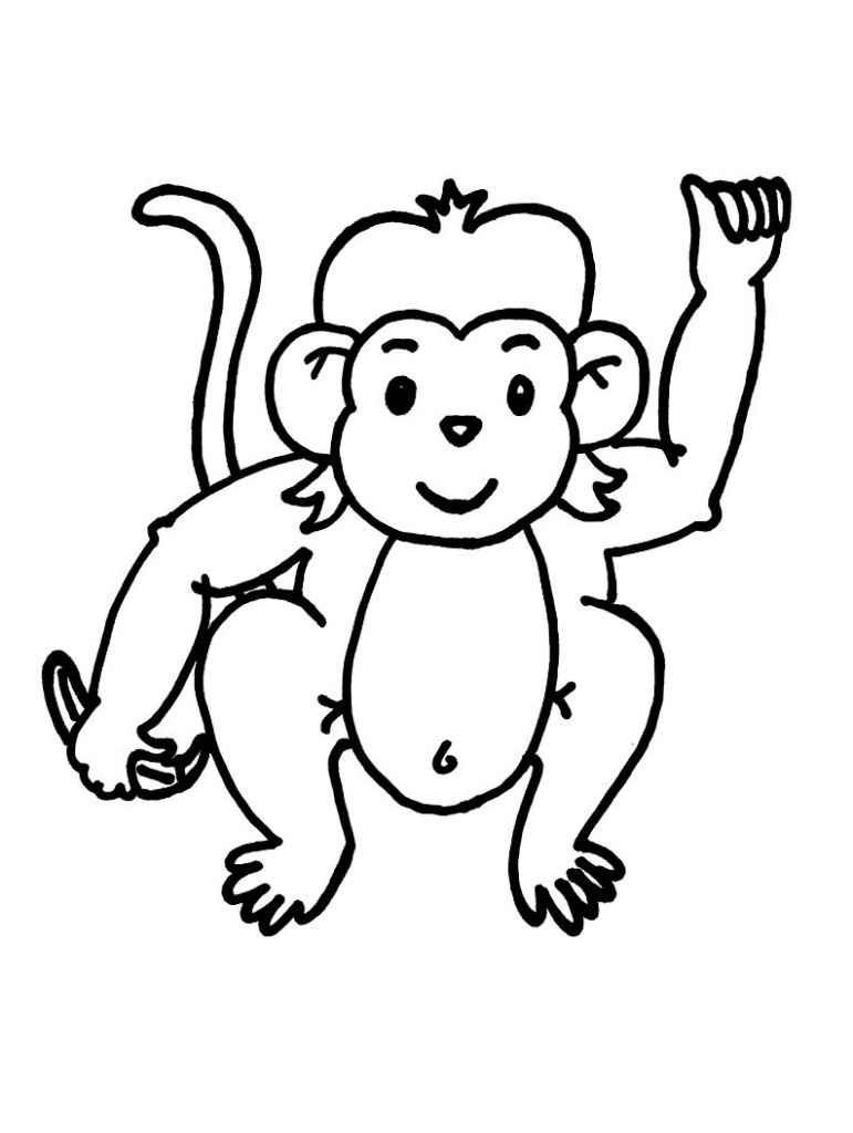 771x1024 Baby Monkey Clipart Black And White Letters Example
