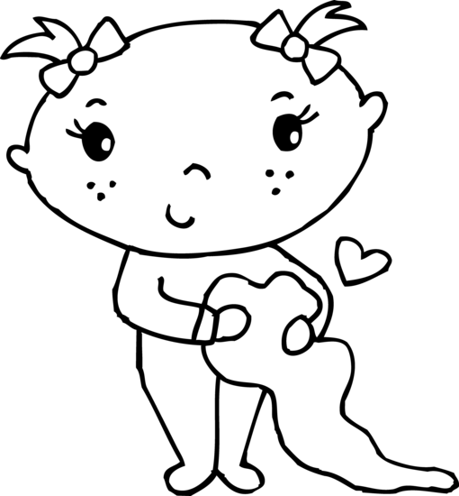 510x550 Best Cute Baby Clipart Black And White
