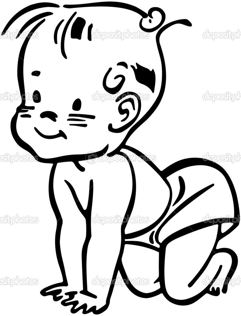781x1024 Image Of Baby Clipart Black And White