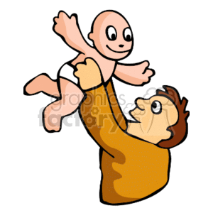 300x300 Royalty Free A Man Throwing A Child Up In The Air 158646 Vector