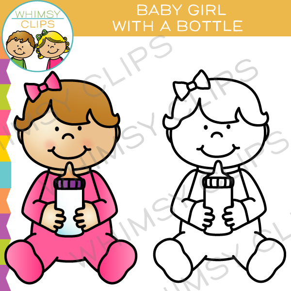 600x600 Baby Girl With A Bottle Clip Art , Images Amp Illustrations Whimsy